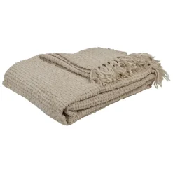 Fabrique de Styles Plaids>Plaid en tissu écru 130x170cm - Klosen Ecru