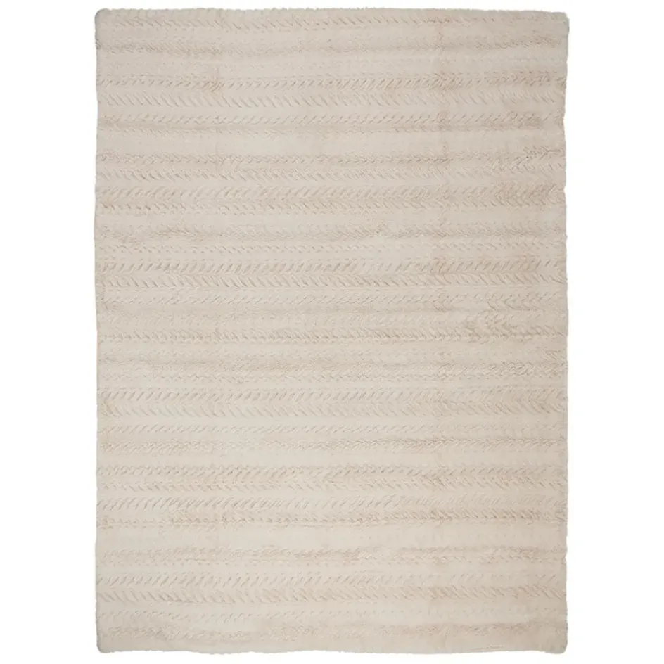 Fabrique de Styles Plaids>Plaid en tissu écru 170x130cm - Solene Ecru