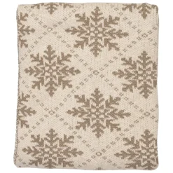 Fabrique de Styles Plaids>Plaid flocon en coton 150x125cm - Noel Grège