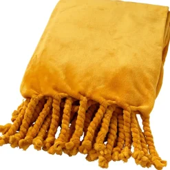 Fabrique de Styles Plaids>Plaid florijn 150x200cm golden glow Moutarde