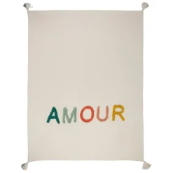 Fabrique de Styles Plaids>Plaid tufté amour en coton 170x130cm - Famille Multicolore