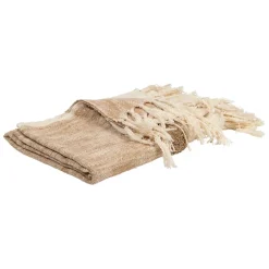 Fabrique de Styles Plaids>Plaid tufté en coton et écru 170x130cm - Klosen Beige