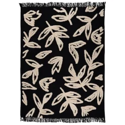 Fabrique de Styles Plaids>Plaid Tufté en coton Noir et blanc 170X130cm - Solor Noir, Blanc