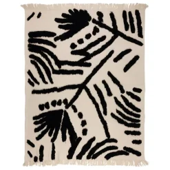 Fabrique de Styles Plaids>Plaid Tufte Noir et Blanc 170X130cm Crème, noir