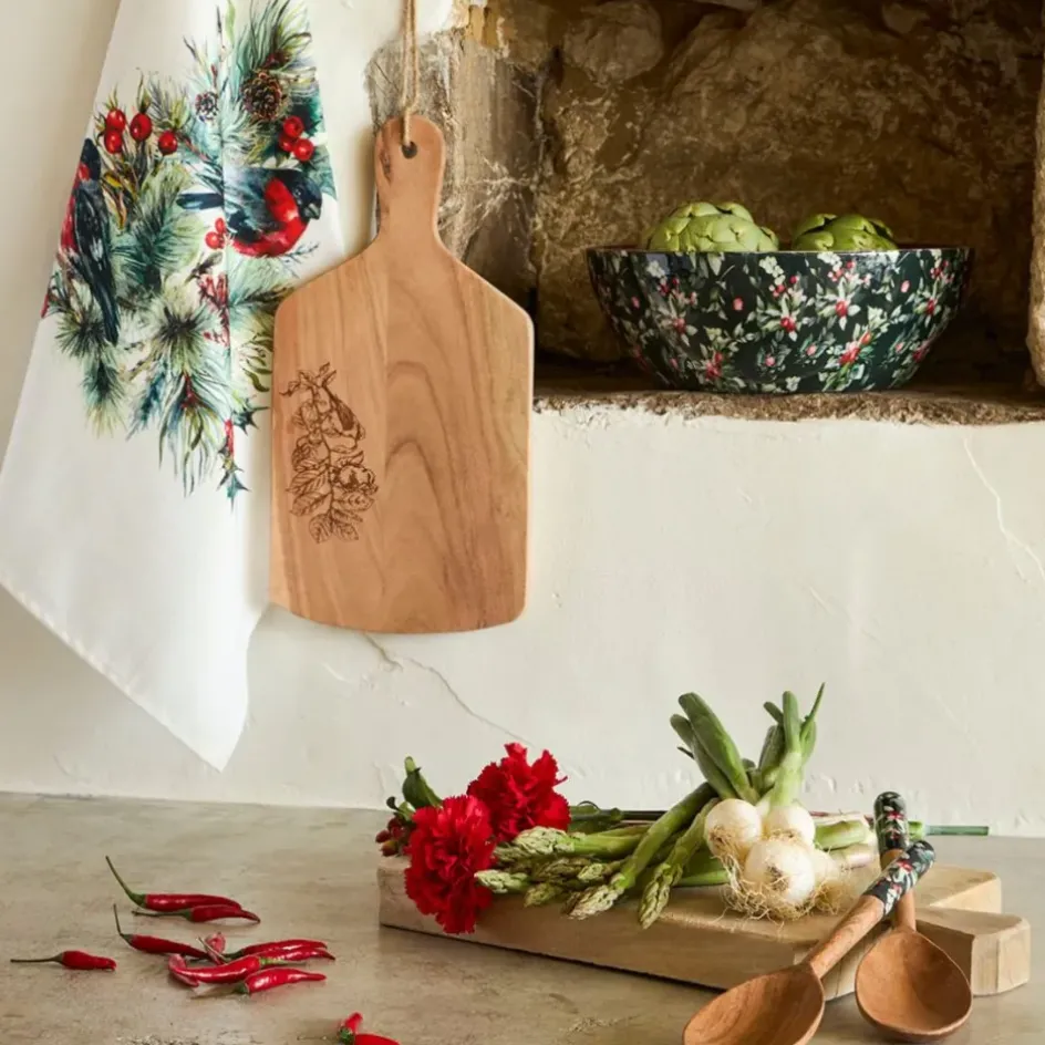 Fabrique de Styles Planches À Découper>Planche a découper moineau en acacia 20x40cm - Dalbert Naturel