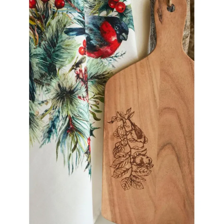 Fabrique de Styles Planches À Découper>Planche a découper moineau en acacia 20x40cm - Dalbert Naturel