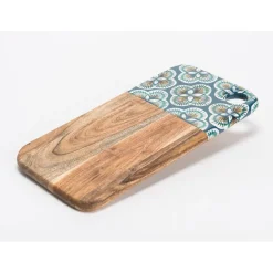 Fabrique de Styles Planches À Découper>Planche en bois de manguier et bleu 35x17cm - Imany Naturel