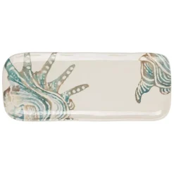 Fabrique de Styles Plats Et Saladiers>Plat à cake en faïence bleu et beige - Bord De Mer Bleu, Beige