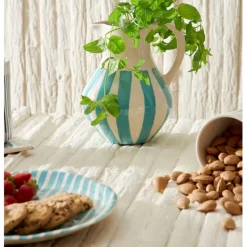 Fabrique de Styles Plats Et Saladiers>Plat en terre cuite d33cm - Lisia Turquoise