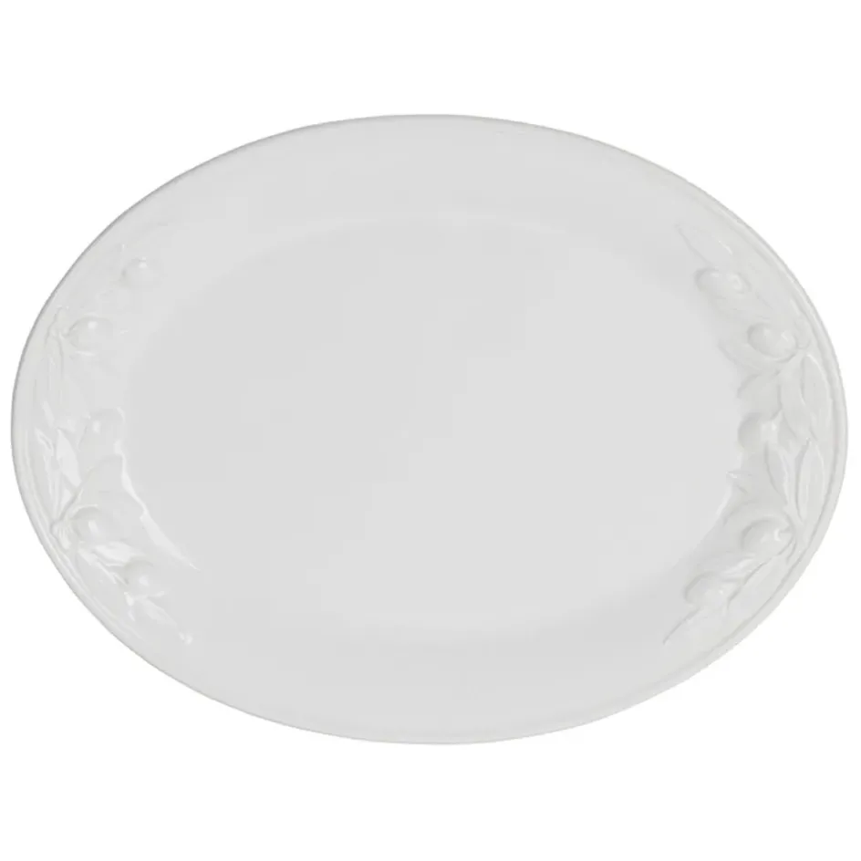 Fabrique de Styles Plats Et Saladiers>Plat ovale en faïence 46.5x35.5cm - Olivier Blanc