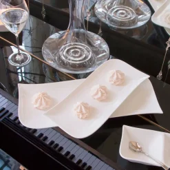 Fabrique de Styles Plats Et Saladiers>Plat rectangulaire en porcelaine d32cm - melody Blanc