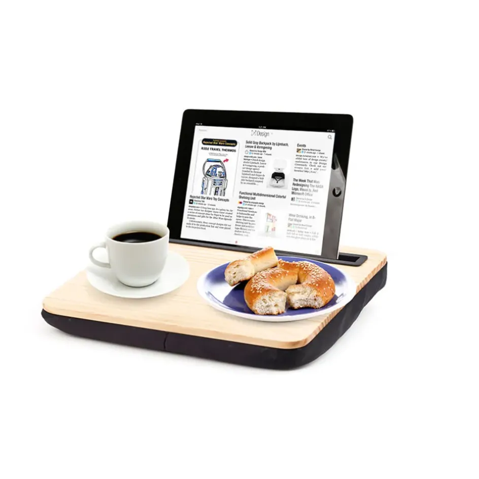 Fabrique de Styles Petits Objets Déco>Plateau coussin pour tablette en bois Naturel, Noir