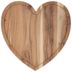 Fabrique de Styles Plateaux>Plateau cœur en acacia 30x30cm - Dalbert Naturel