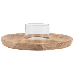 Fabrique de Styles Plateaux>Plateau en acacia avec coupel - Dalbert Naturel