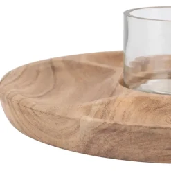 Fabrique de Styles Plateaux>Plateau en acacia avec coupel - Dalbert Naturel