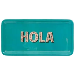 Fabrique de Styles Plateaux>Plateau en fer 15x30cm - Palma Turquoise
