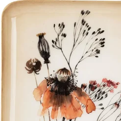 Fabrique de Styles Plateaux>Plateau fleur en fer 15x25.5cm - Floral Multicolore