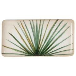 Fabrique de Styles Plateaux>Plateau rectangulaire en fer vert et doré 30.5x15.5cm en fer - palmier Vert, Doré