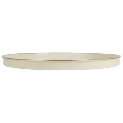 Fabrique de Styles Plateaux>Plateau rond en fer écru et doré d36cm - Baroque Ecru, Doré