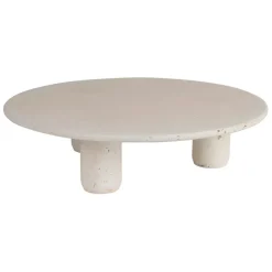 Fabrique de Styles Plateaux>Plateau sur pied en ciment écru moucheté d30cm - Organic Ecru