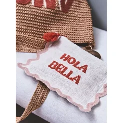 Fabrique de Styles Pochettes Et Housses>Pochette brodée hola Bella en coton - Lumi Terracotta
