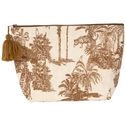 Fabrique de Styles Pochettes Et Housses>Pochette en coton écru et palmiers - Mocoa Camel