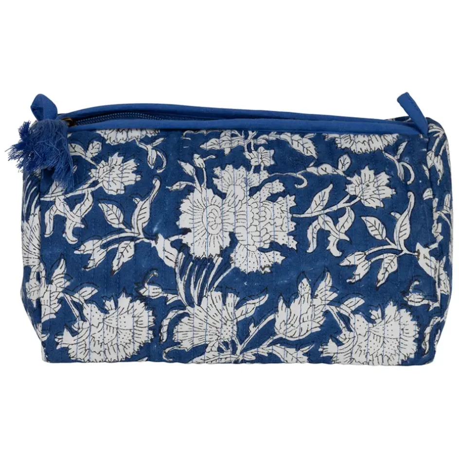 Fabrique de Styles Pochettes Et Housses>Pochette en coton matelassé et doublure imperméable - Flaura Indigo
