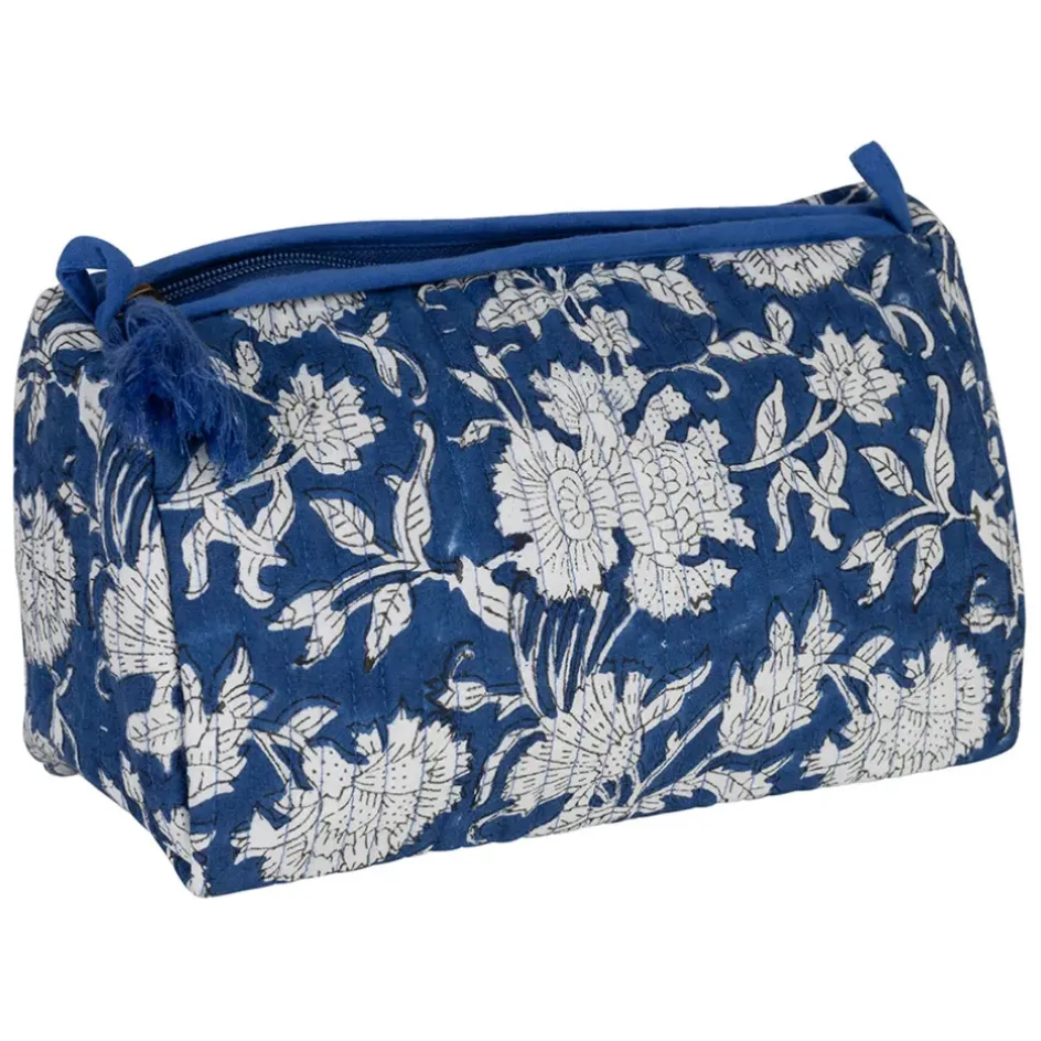 Fabrique de Styles Pochettes Et Housses>Pochette en coton matelassé et doublure imperméable - Flaura Indigo