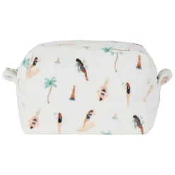 Fabrique de Styles Pochettes Et Housses>Pochette en coton émeraude et corail - Palma Emeraude, Corail