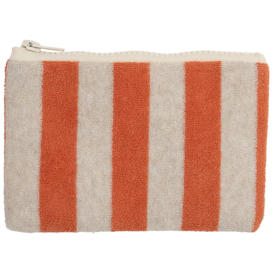 Fabrique de Styles Pochettes Et Housses>Pochette en coton rayée et blanc - Palma Corail