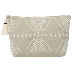 Fabrique de Styles Pochettes Et Housses>Pochette en lin naturel et blanc - Golden nat Naturel, Blanc