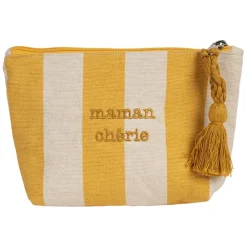Fabrique de Styles Pochettes Et Housses>Pochette Maman en coton écru et - Famille Jaune