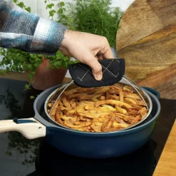 Fabrique de Styles Plats Et Appareils De Cuisson>Poêle en aluminium saphir d28cm - La Fabuleuse Bleu