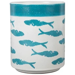 Fabrique de Styles Petits Rangements>Porte ustensiles poisson d13.5xh17cm en terre cuite - corfou Turquoise
