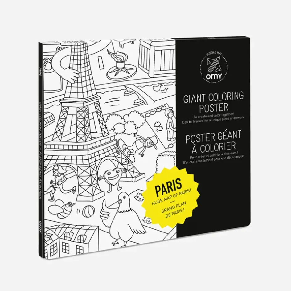 Fabrique de Styles Jouets>Poster à colorier 70x100cm - paris Noir