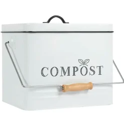 Fabrique de Styles Poubelles>Poubelle à compost en métal 10L Blanc