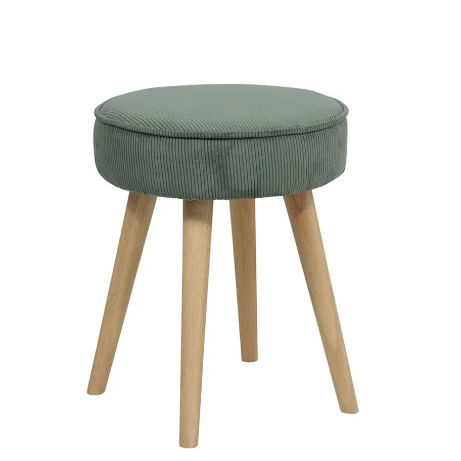 Fabrique de Styles Poufs Et Tabourets>Pouf en tissu velours côtelé - Popy Kaki