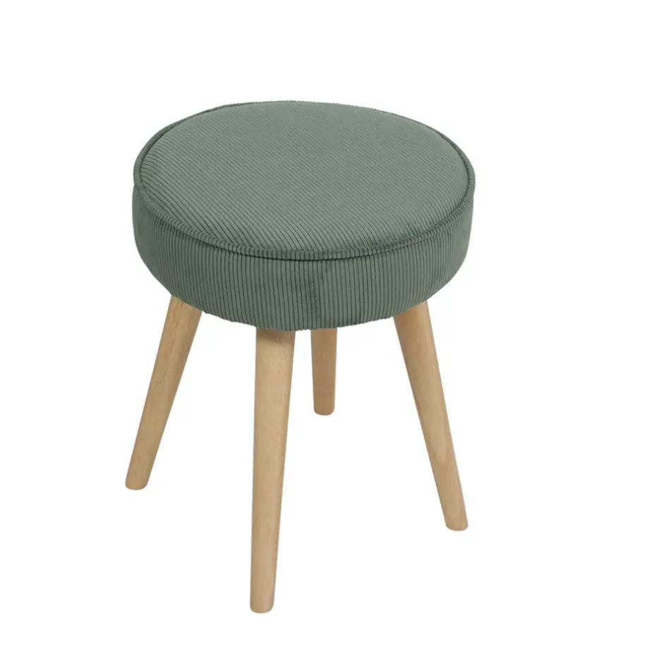 Fabrique de Styles Poufs Et Tabourets>Pouf en tissu velours côtelé - Popy Kaki
