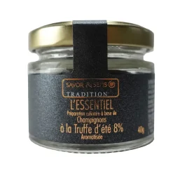 Fabrique de Styles Conserverie>Preparation culinaire a base de champignons a la truffe d'été aromatisée 40g Noir, Doré