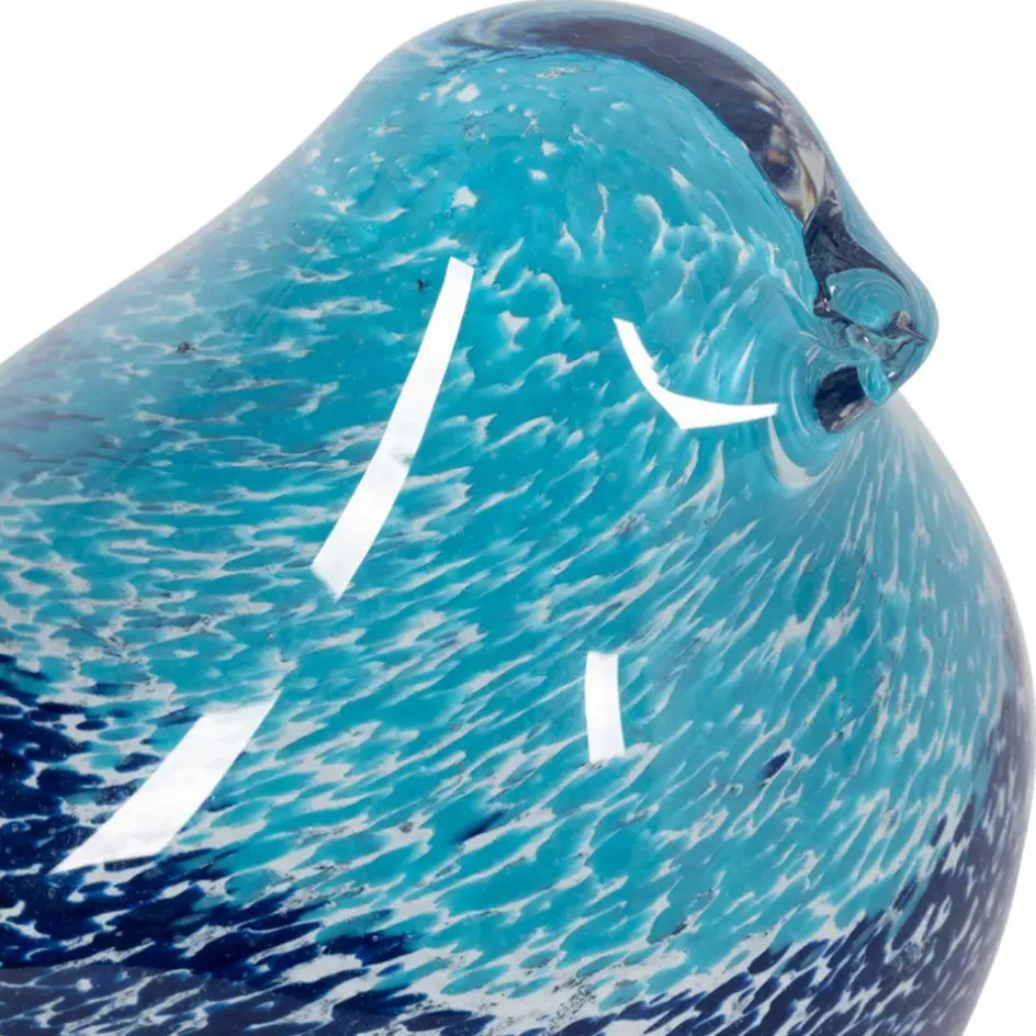 Fabrique de Styles Petits Objets Déco>Presse papier moineau en verre - Serin Bleu