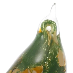 Fabrique de Styles Petits Objets Déco>Presse-papier oiseau grimpereau en verre Kaki