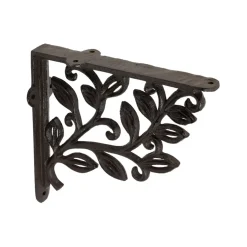 Fabrique de Styles Étagères Murales>Équerre en fonte laurier 18x20cm Brun