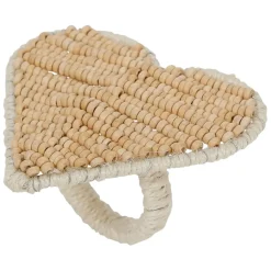 Fabrique de Styles Serviettes De Table>Rond de serviette coeur en bois Naturel