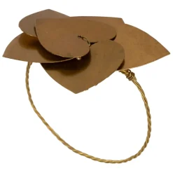 Fabrique de Styles Serviettes De Table>Rond de serviette cœur en laiton - Dulsine Doré