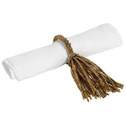 Fabrique de Styles Accessoires De Table>Rond de serviette en verre doré -perlia Doré Vieilli