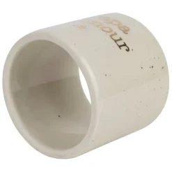 Fabrique de Styles Serviettes De Table>Rond de serviette papa en grès moucheté d3cm Blanc