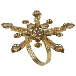 Fabrique de Styles Serviettes De Table>Rond serviette d9x5cm - Flocon Doré