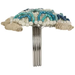 Fabrique de Styles Accessoires De Table>Rond serviette en fer et verre - tortue Naturel, Bleu