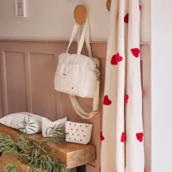 Fabrique de Styles Sacs Et Cabas>Sac amour en coton écru et rouge - Famille Ecru, Rouge