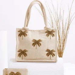 Fabrique de Styles Sacs Et Cabas>Sac aurore en coton et jute écru - Tropic Etoile Ecru